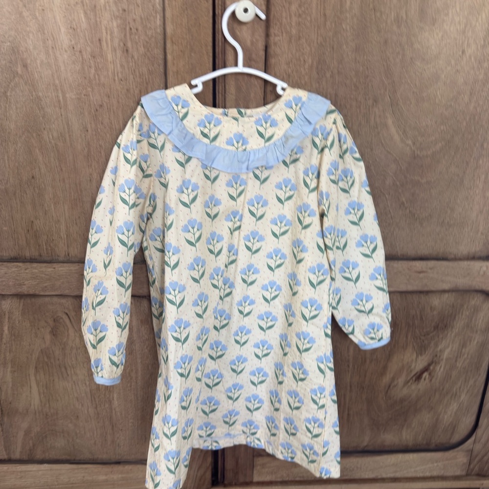 Floral Dress with Blue Collar